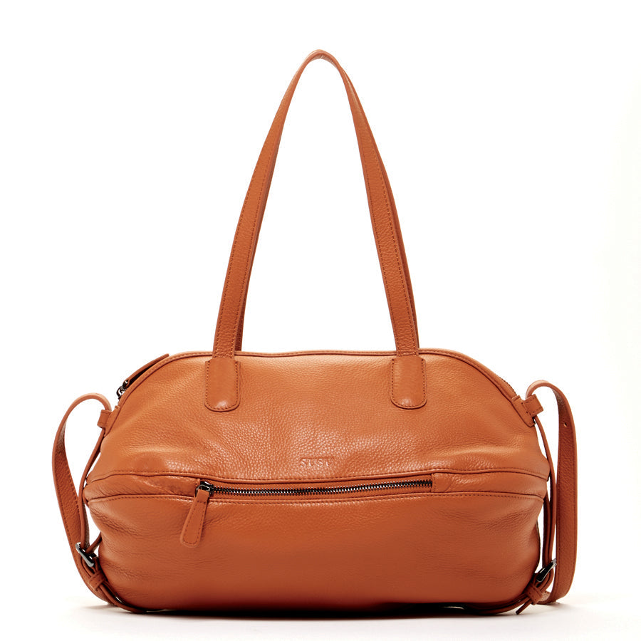 Leather Brown Satchel Bag – Women's Shoulder Purse, Large Handbag, Work & Travel