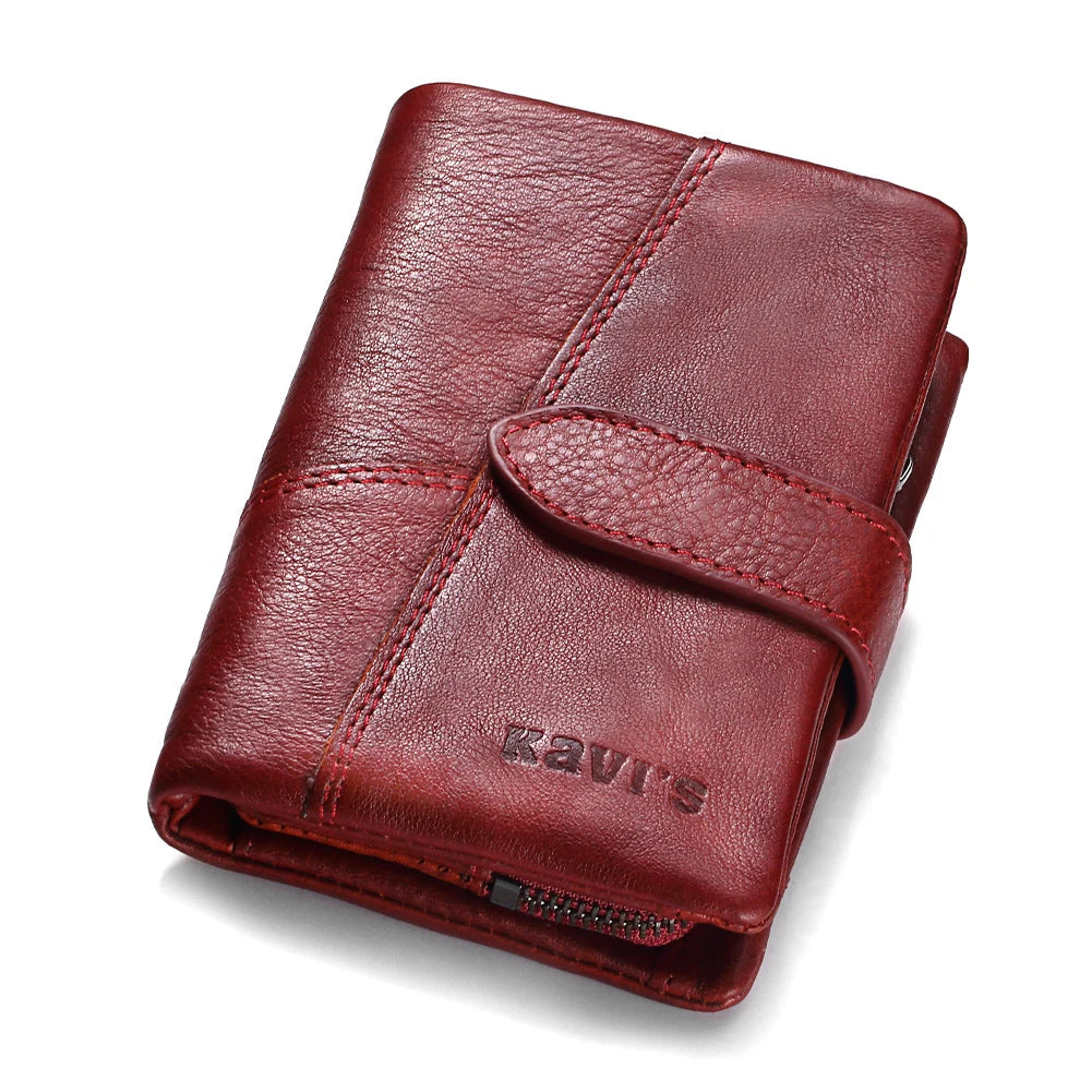 Women’s Foldover Leather Wallet – RFID Coin & Card Purse