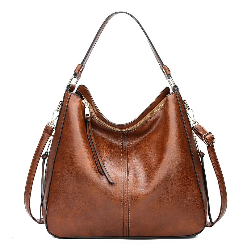 PU Leather Hobo Bag – Large Casual Shoulder Tote