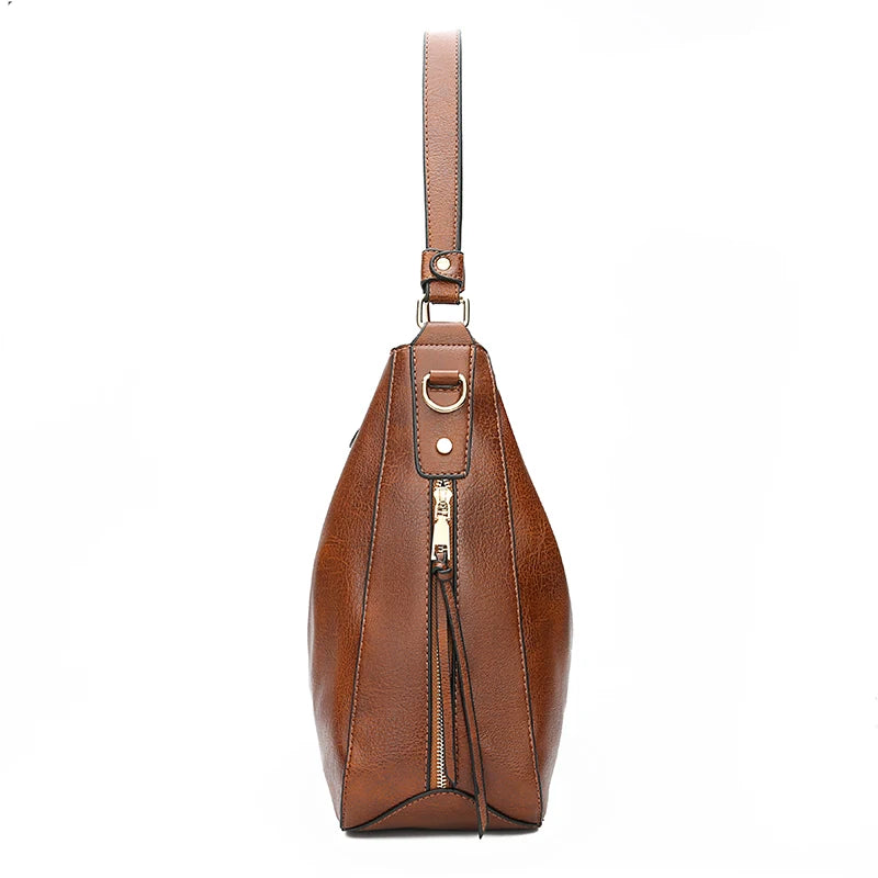 PU Leather Hobo Bag – Large Casual Shoulder Tote