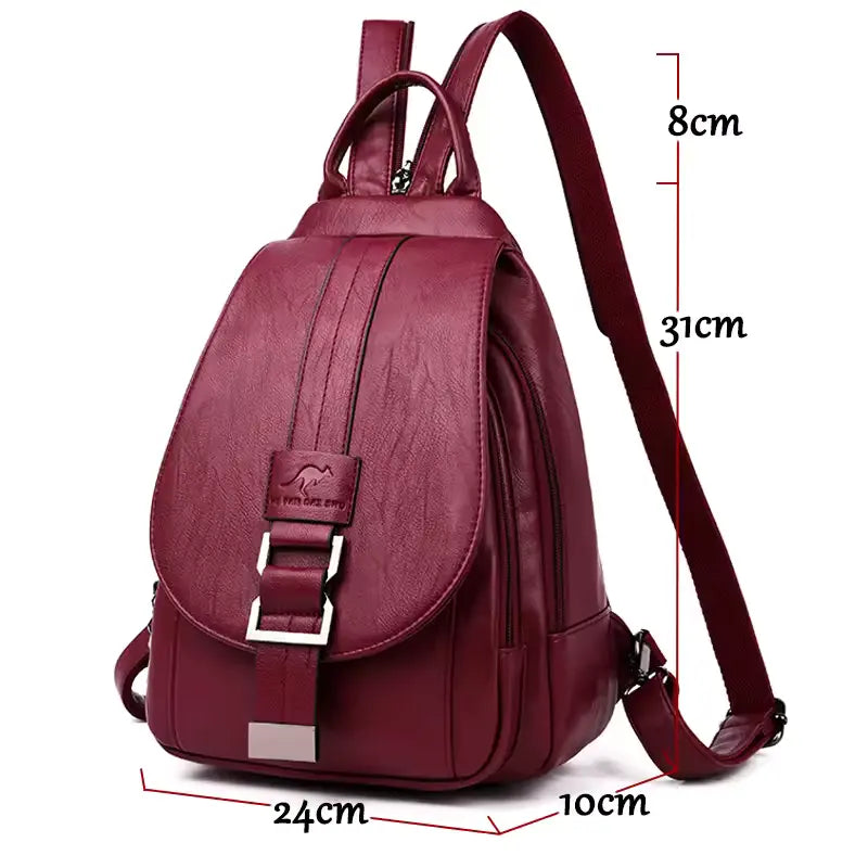 Women’s Microfibre Leather Backpack – Preppy School Bag