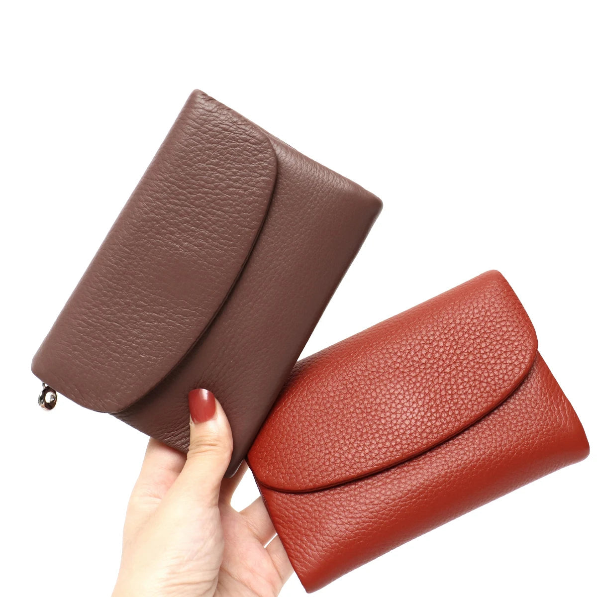 Minimalist Trifold Leather Wallet – Women’s Daily Card & Coin Purse