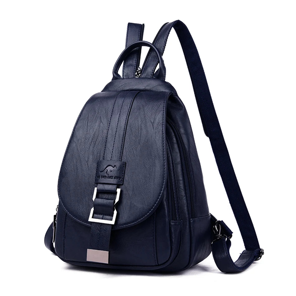 Women’s Microfibre Leather Backpack – Preppy School Bag