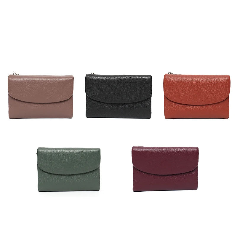 Minimalist Trifold Leather Wallet – Women’s Daily Card & Coin Purse