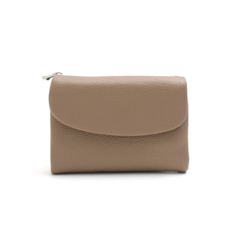 Minimalist Trifold Leather Wallet – Women’s Daily Card & Coin Purse