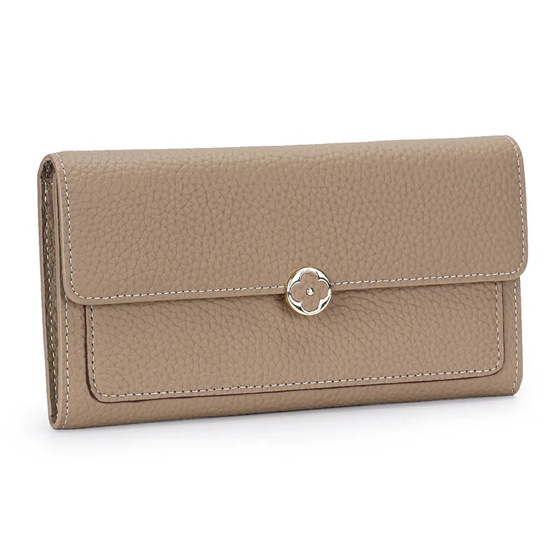 Women’s Cowhide Leather Long Wallet – Organiser Clutch