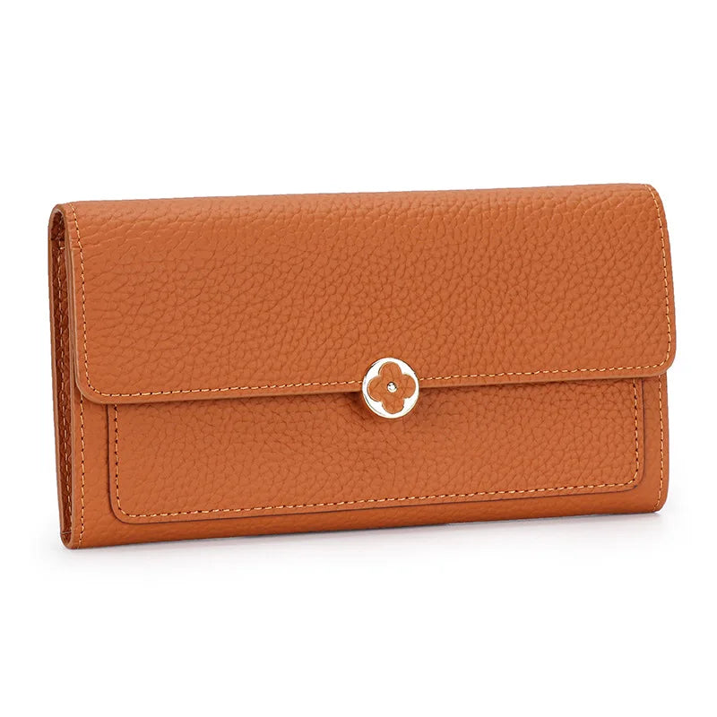 Women’s Cowhide Leather Long Wallet – Organiser Clutch