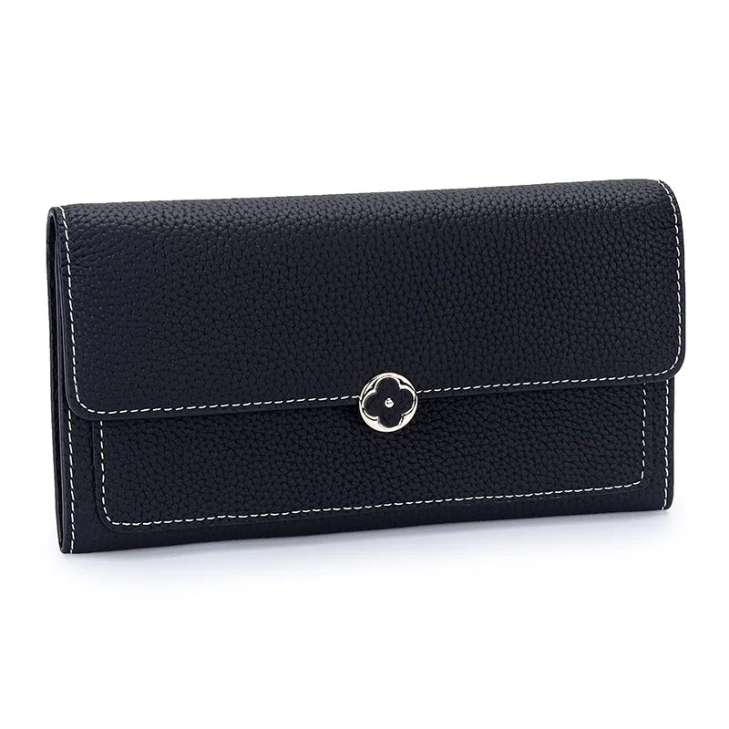 Women’s Cowhide Leather Long Wallet – Organiser Clutch