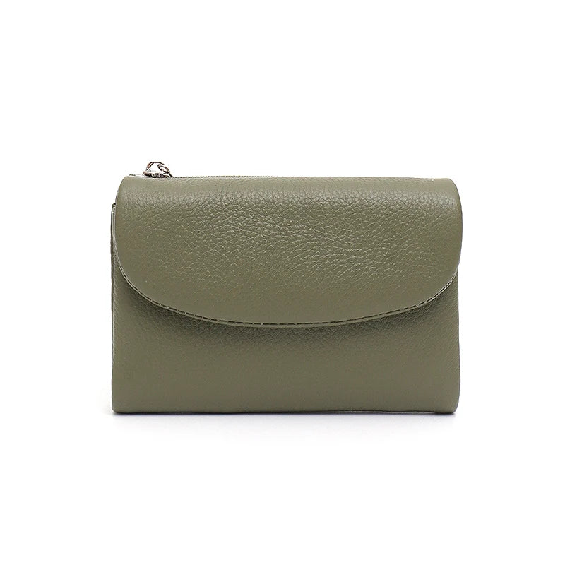 Minimalist Trifold Leather Wallet – Women’s Daily Card & Coin Purse