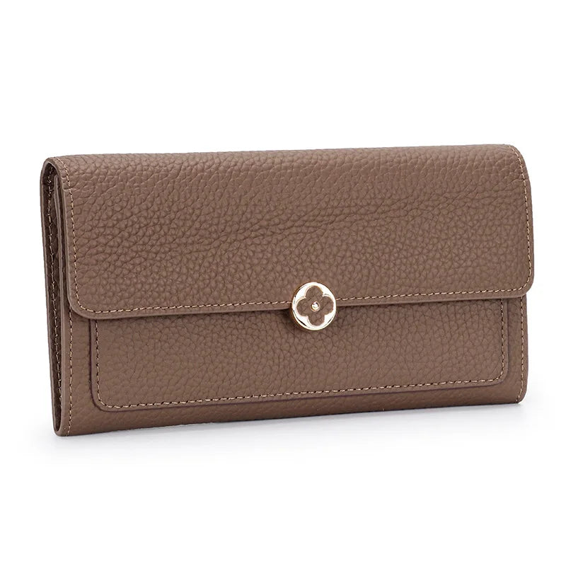 Women’s Cowhide Leather Long Wallet – Organiser Clutch