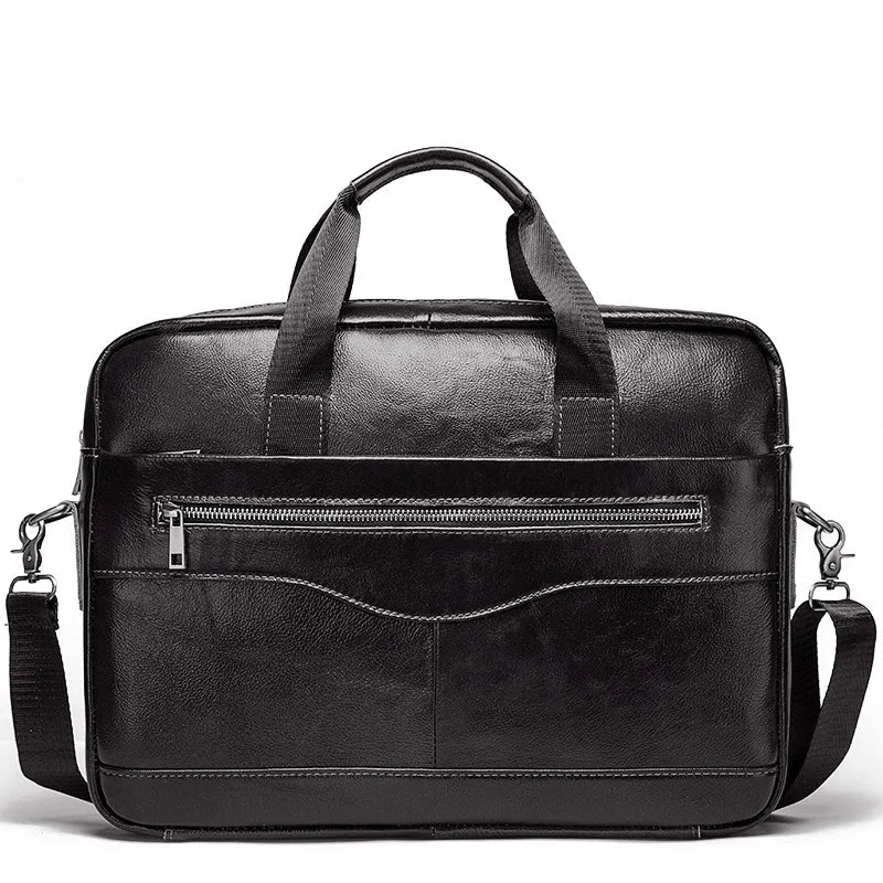 Leather Business Laptop Briefcase – Men’s Shoulder & Hand Carry