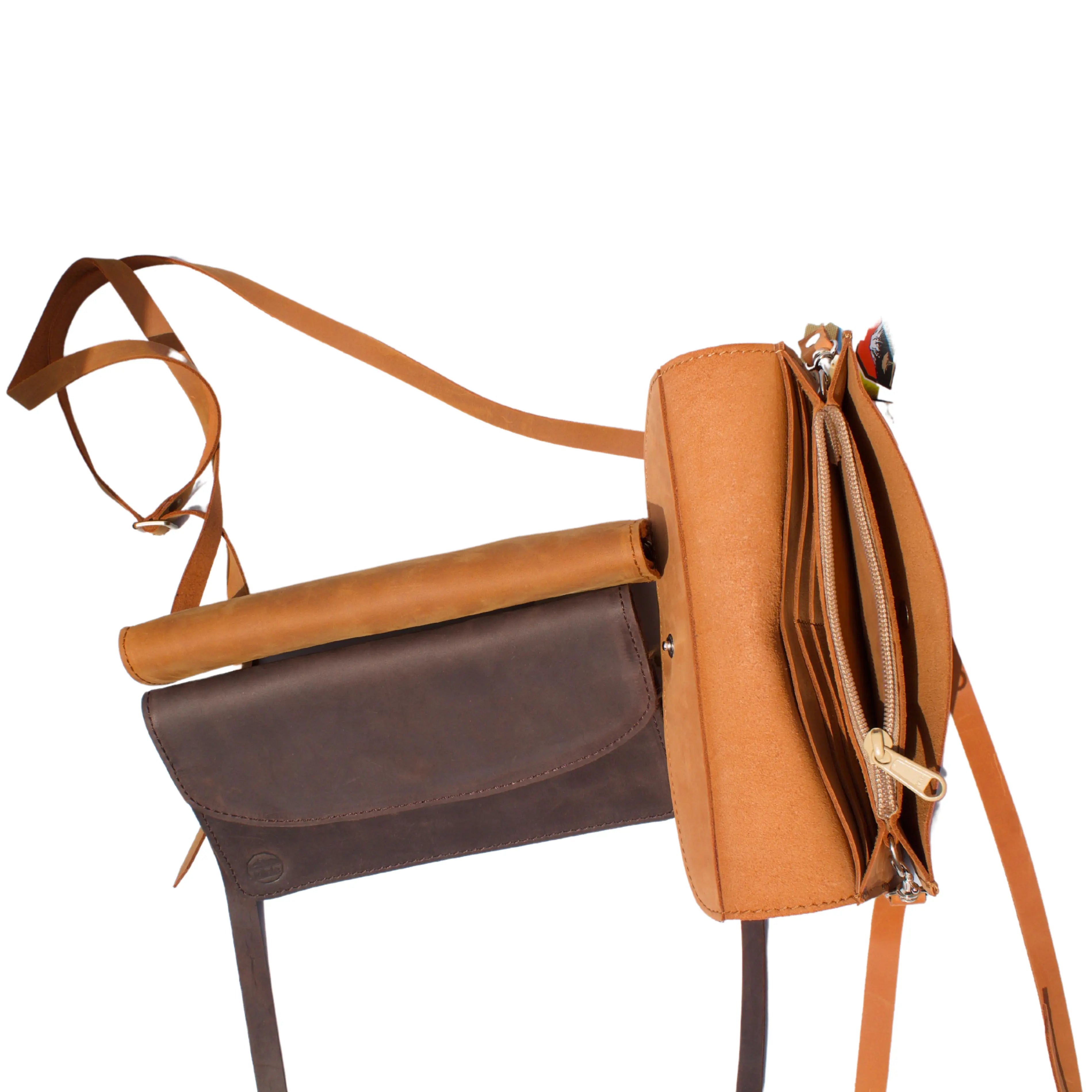 Leather Safari Wallet Crossbody – Phone & Card Organizer
