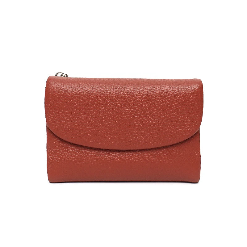 Minimalist Trifold Leather Wallet – Women’s Daily Card & Coin Purse