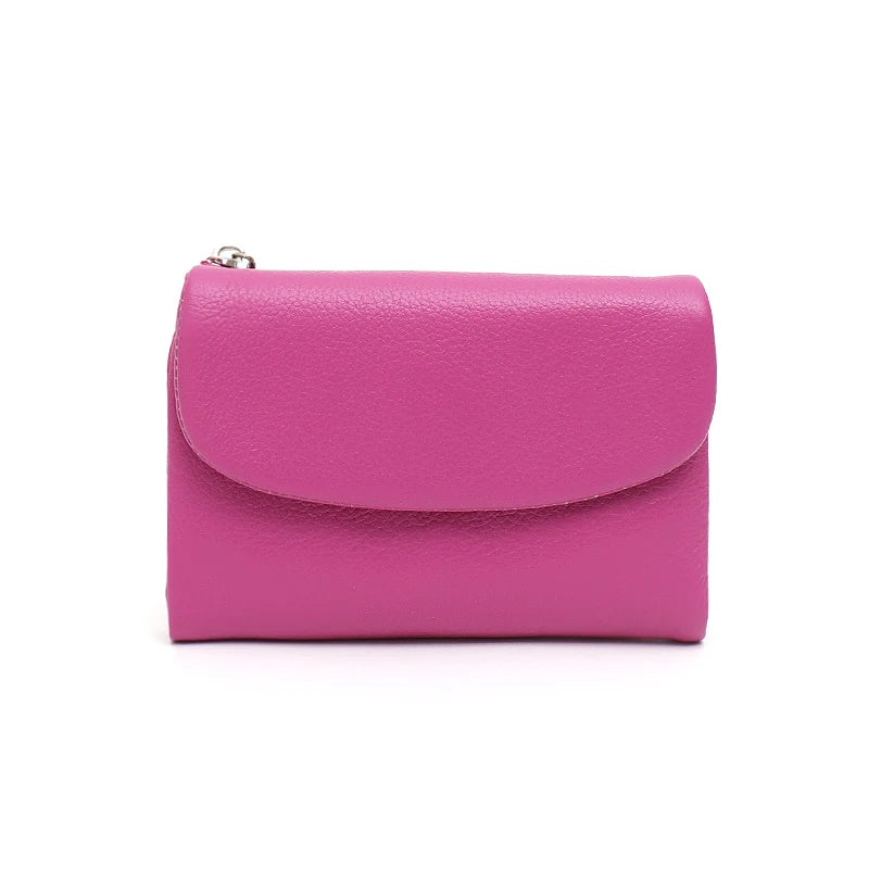 Minimalist Trifold Leather Wallet – Women’s Daily Card & Coin Purse