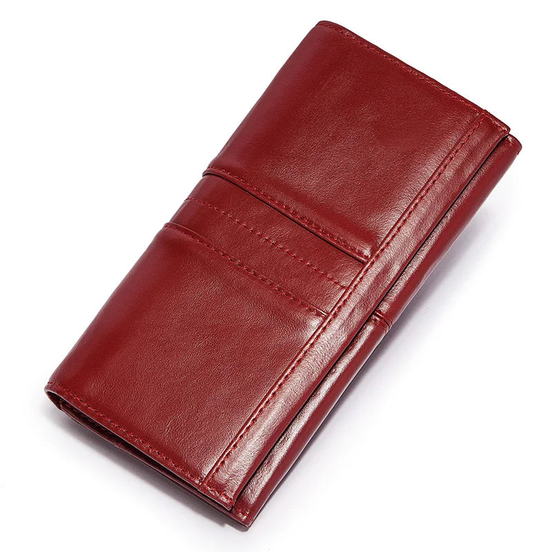 Women’s Long Leather Clutch Wallet – RFID Blocking Phone Holder