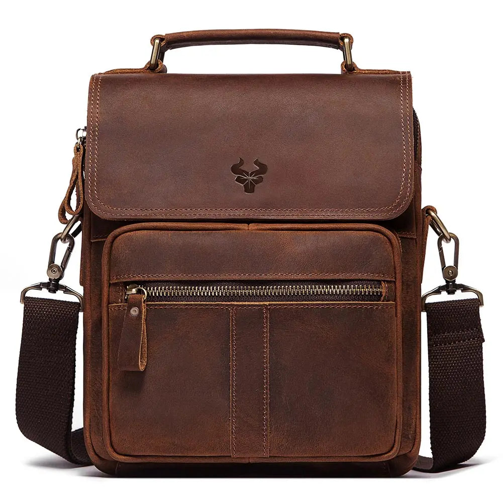 Vintage Leather Messenger Bag – Men’s Business Crossbody