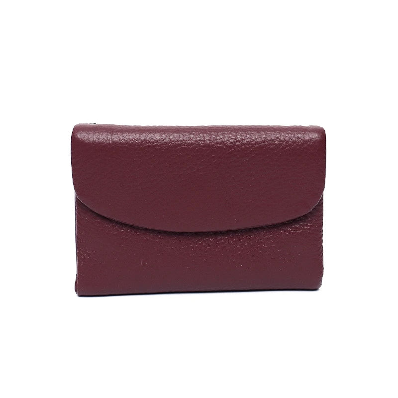 Minimalist Trifold Leather Wallet – Women’s Daily Card & Coin Purse