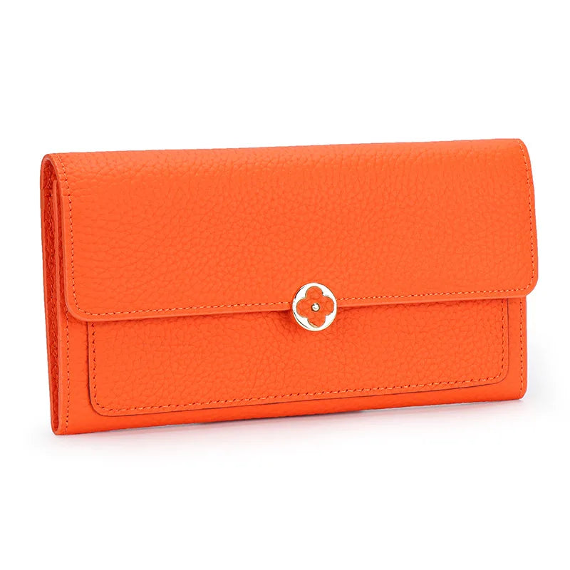 Cowhide Leather Long Wallet – Organiser Clutch