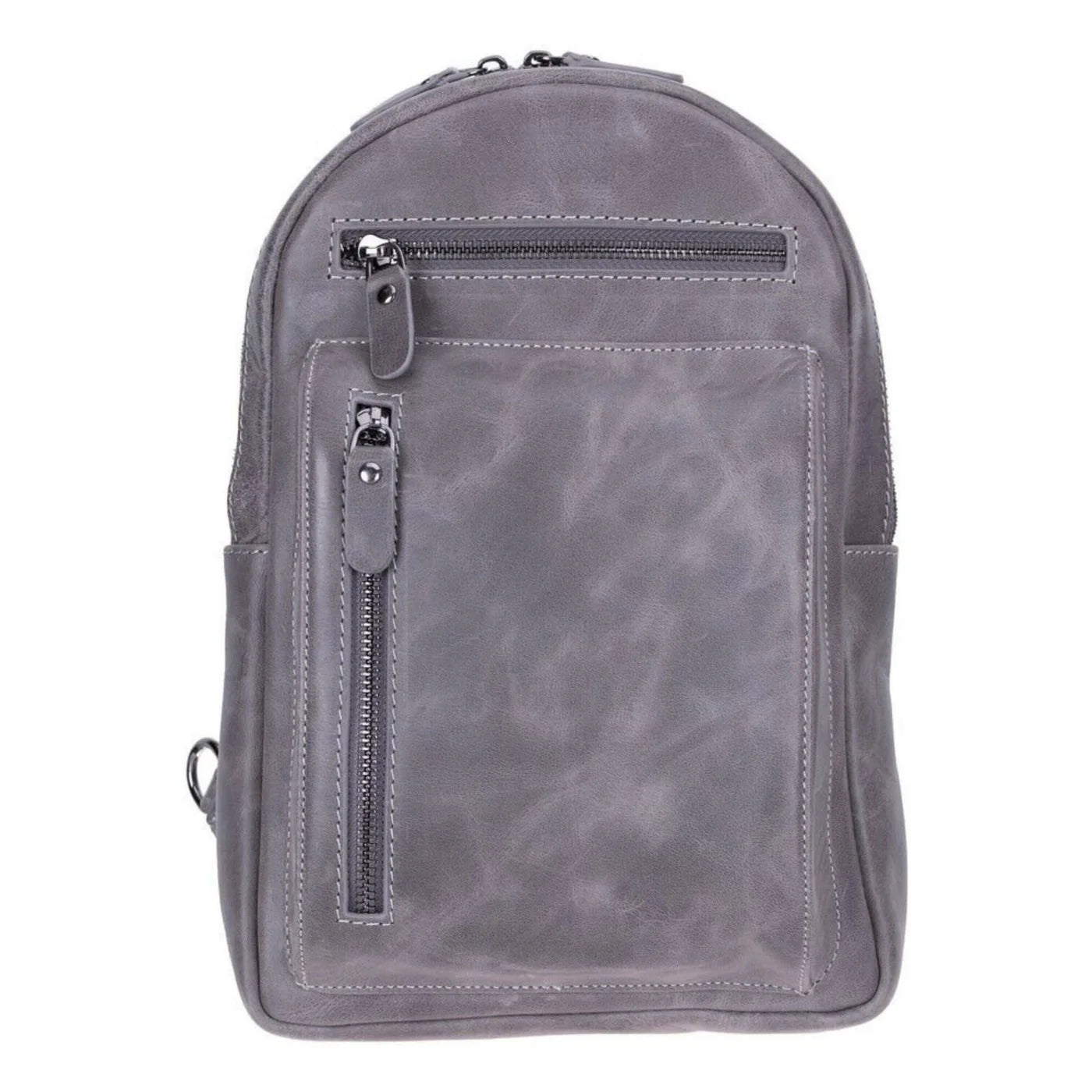 Leather Crossbody Bag – Unisex, Multiple Zipper Pockets, Suede-Lined Interior