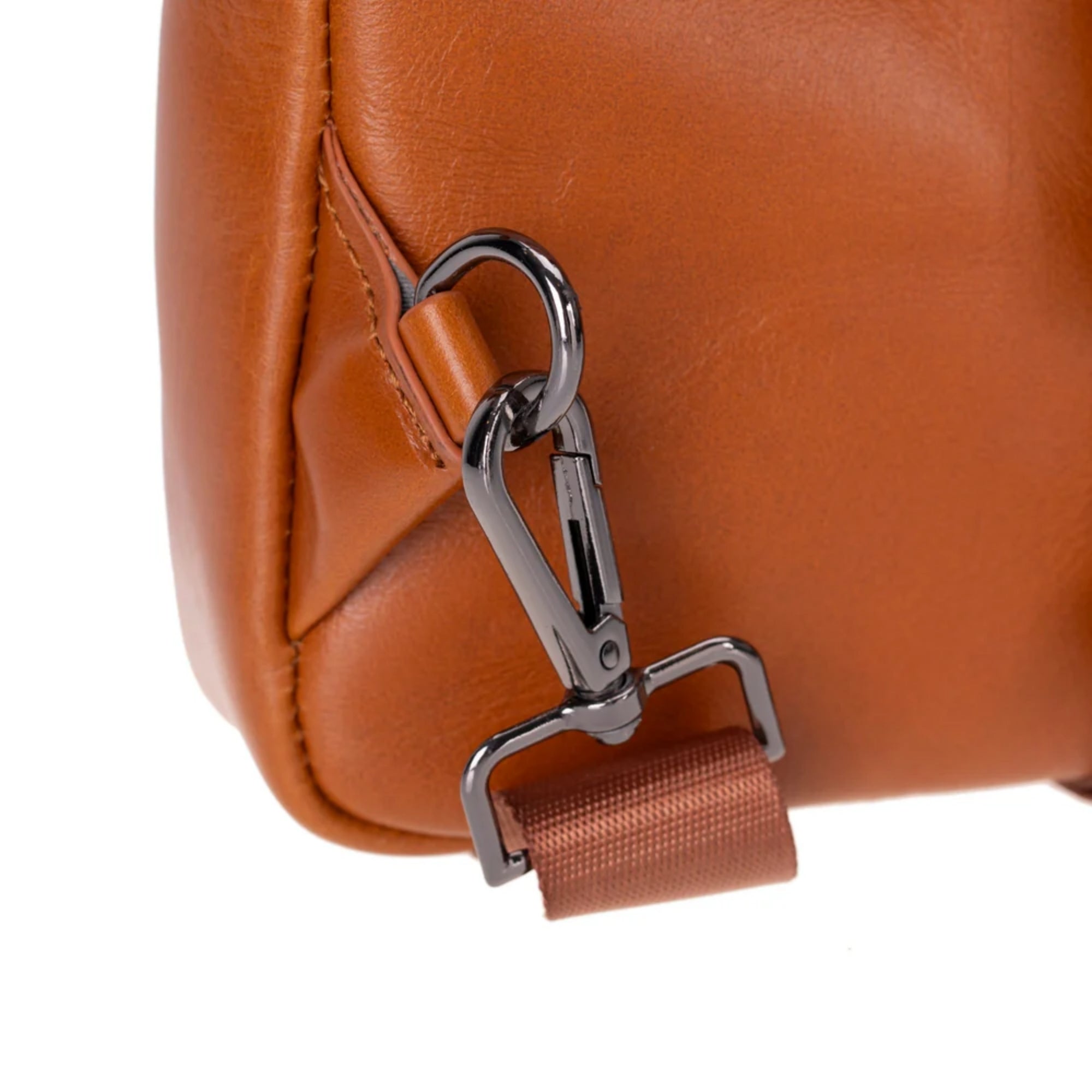 Leather Crossbody Bag – Unisex, Multiple Zipper Pockets, Suede-Lined Interior
