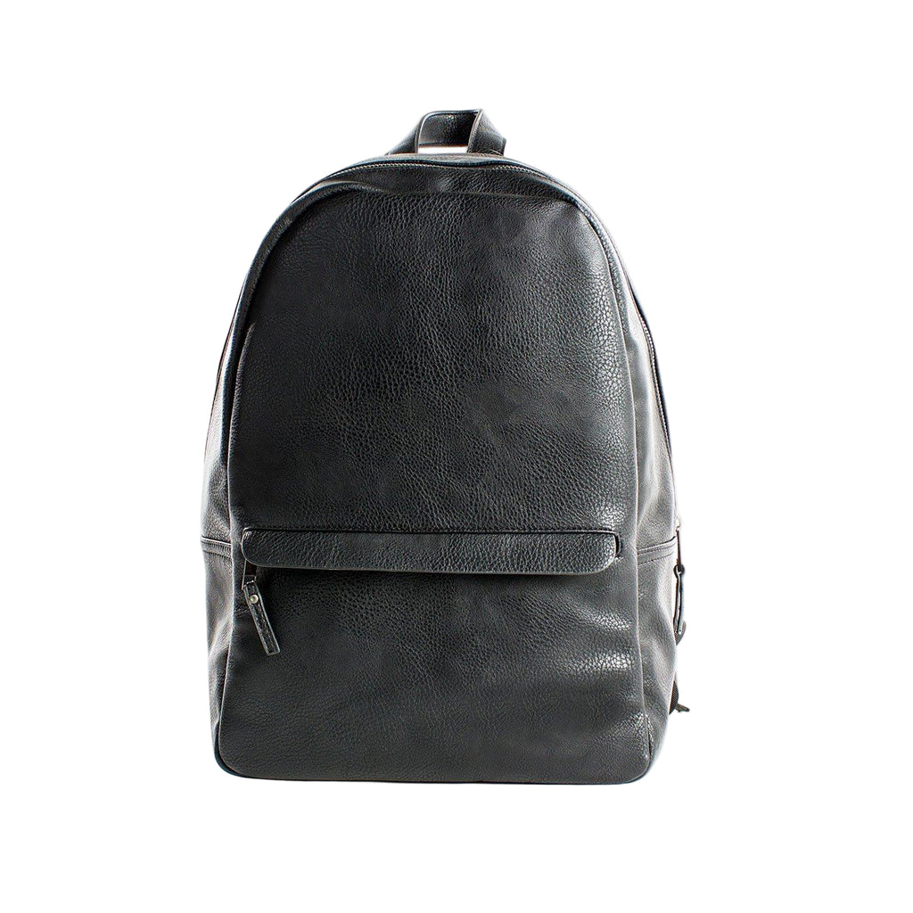 Vegan Leather Minimalist Backpack – Padded Laptop Sleeve, Air Mesh Back, Extra Pockets