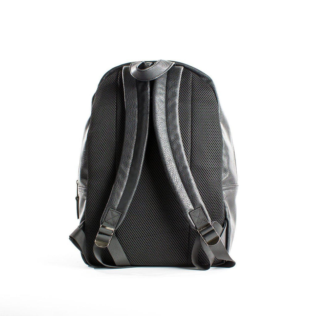 Vegan Leather Minimalist Backpack – Padded Laptop Sleeve, Air Mesh Back, Extra Pockets