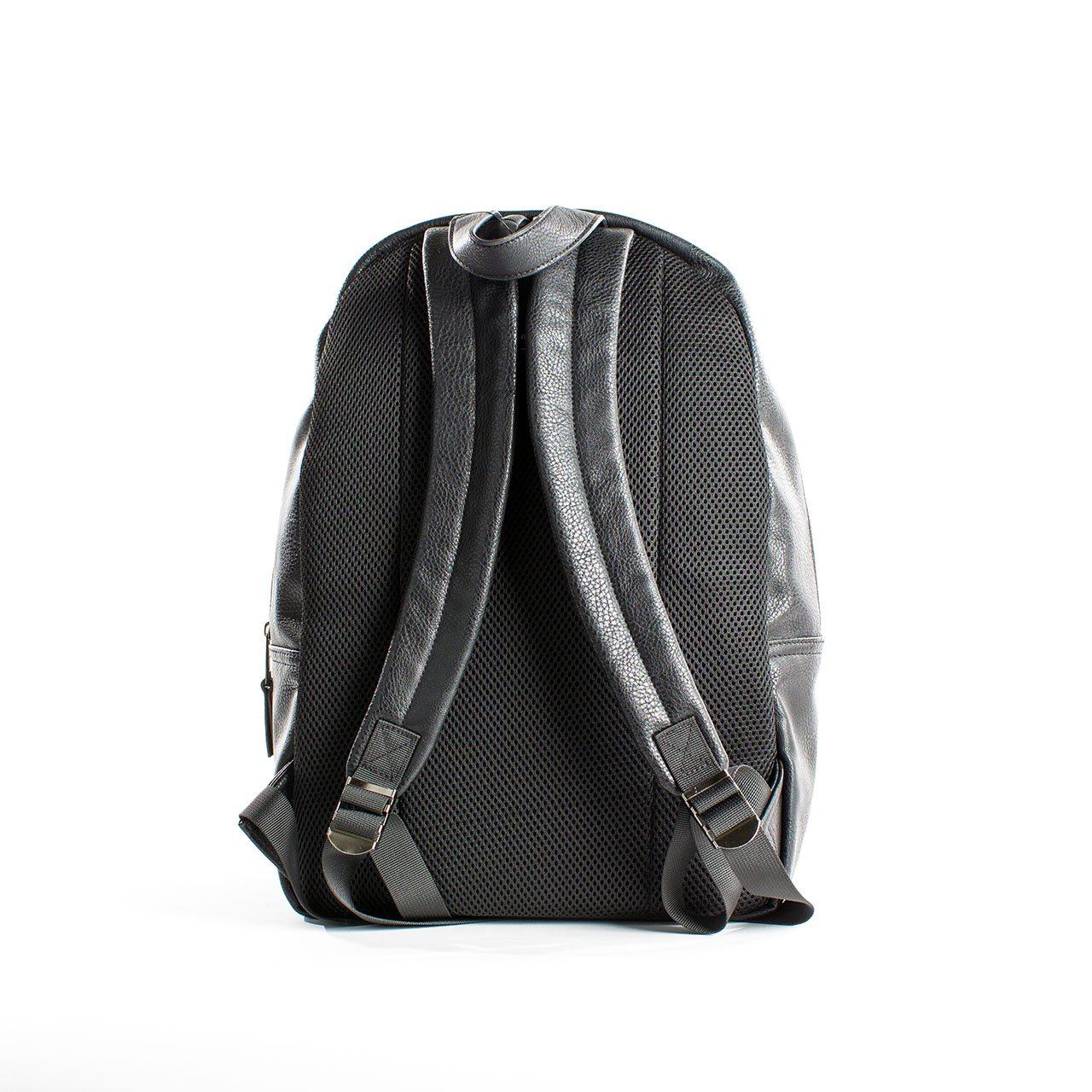 Vegan Leather Minimalist Backpack – Padded Laptop Sleeve, Air Mesh Back, Extra Pockets