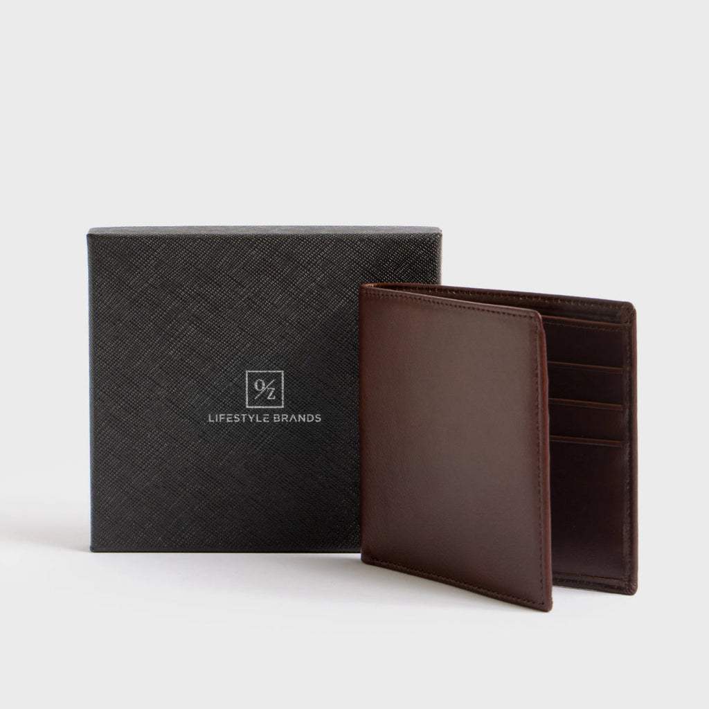 Luxury Leather Bi-Fold Wallet – Full-Size, Low Profile, Multiple Pockets