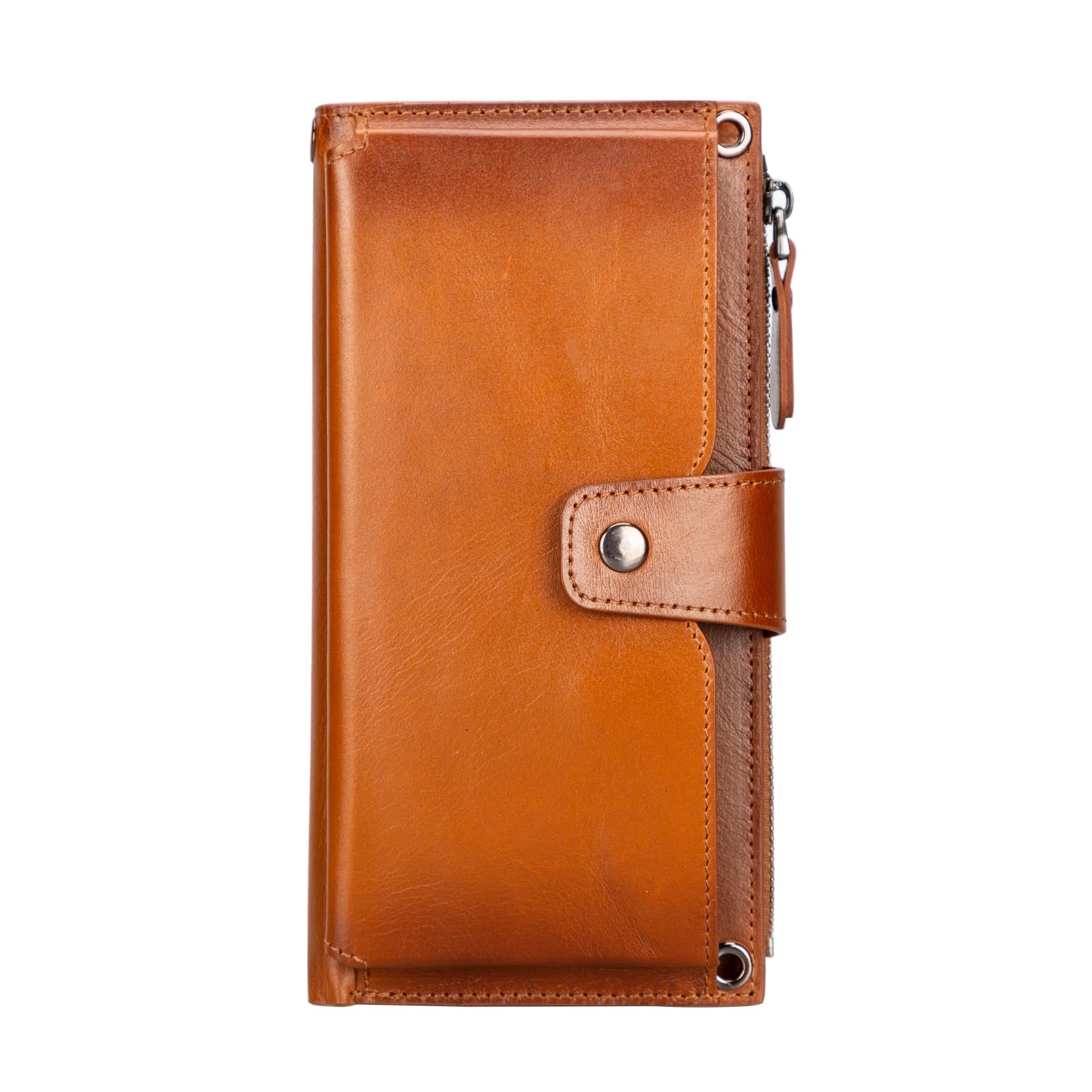 Leather Women's Cell Phone Wallet with Strap – Crossbody, Multi-Compartment