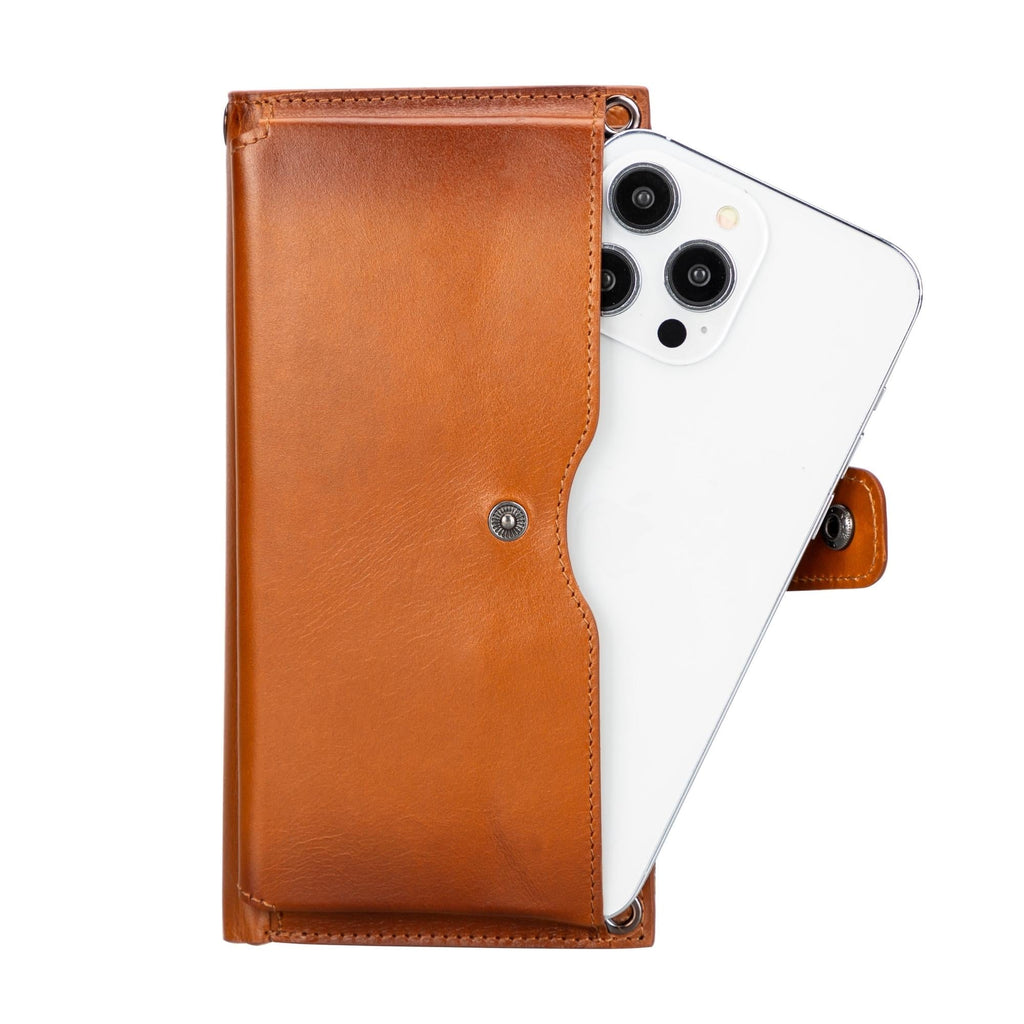 Leather Women's Cell Phone Wallet with Strap – Crossbody, Multi-Compartment