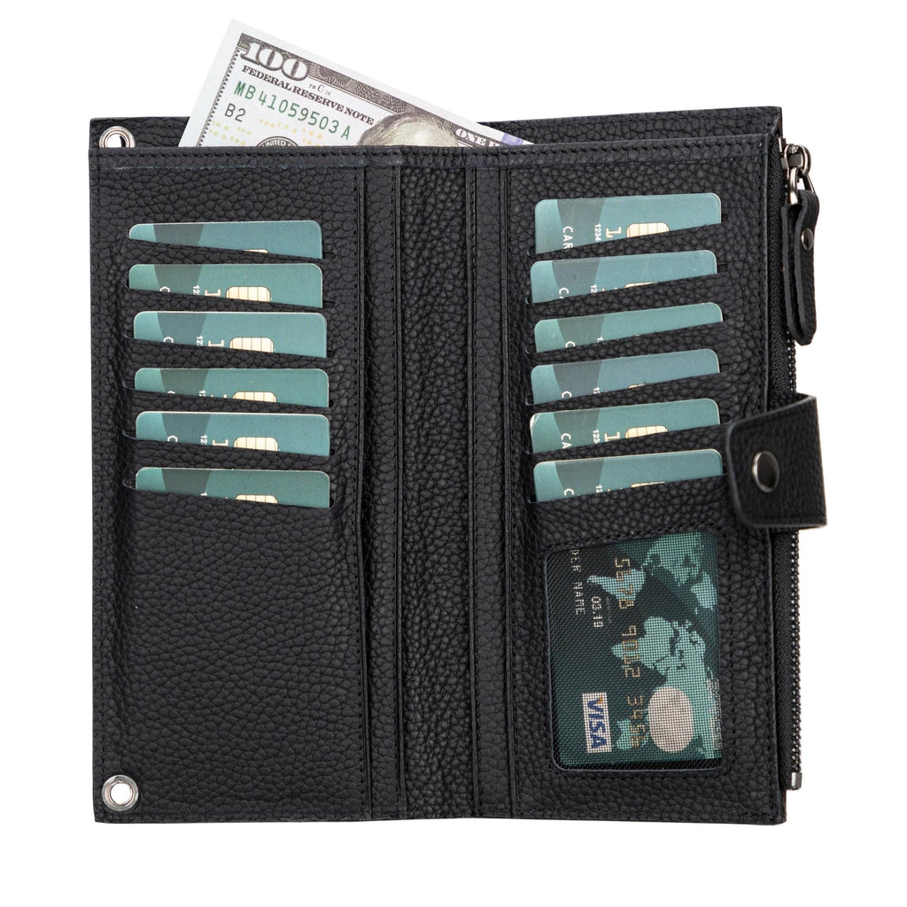 Leather Women's Cell Phone Wallet with Strap – Crossbody, Multi-Compartment