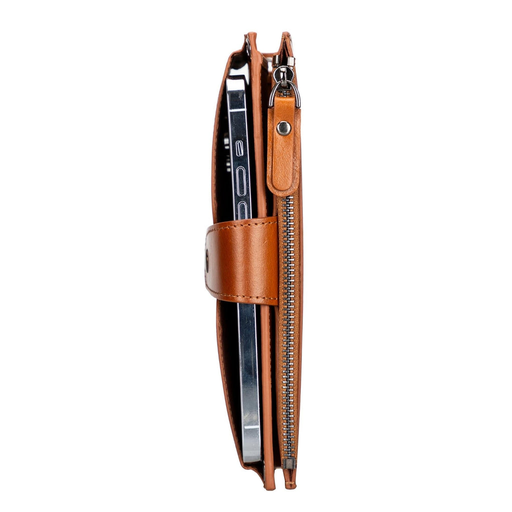 Leather Women's Cell Phone Wallet with Strap – Crossbody, Multi-Compartment